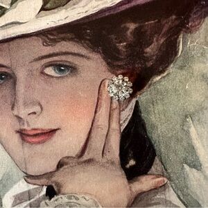 Vintage Elegant Silver rhinestone Stud Earrings